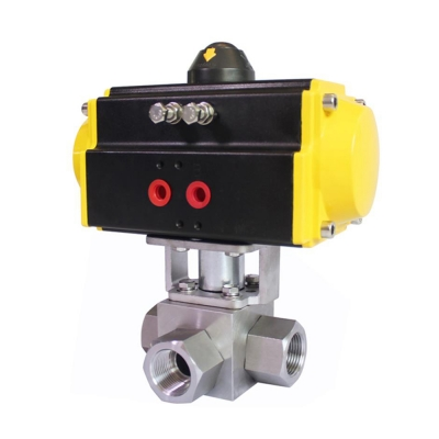 HK56-G Pneumatic Actuated High Pressure 3 Way Ball Valve