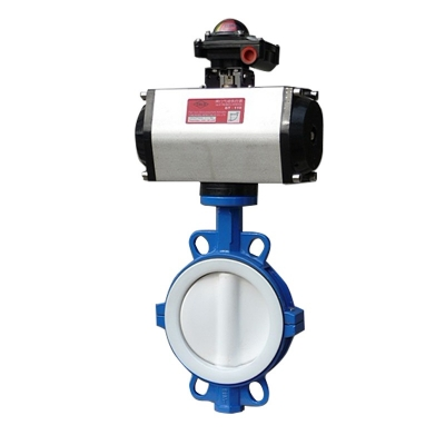 Van bướm khí nén tác động đôi đĩa đệm bọc PTFE